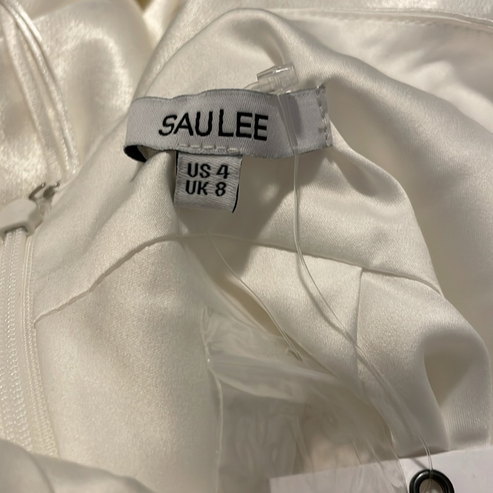 SAU LEE Hailey‎ Gown in Ivory Size 4 One Shoulder Low Back Maxi - Picture 5 of 7